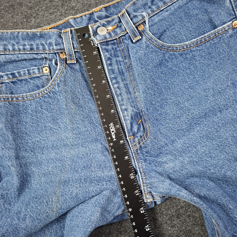 Vintage 90's Levi's 505 Jeans Mens 31x33 Made in USA Dark Wash Indigo 505-0217 - Picture 4 of 11
